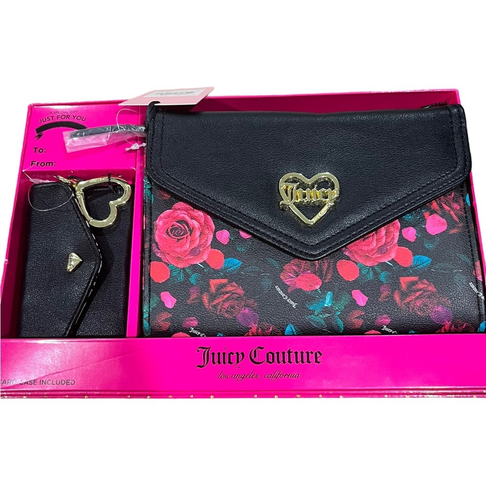 Juicy Couture Floral Crossbody & Card Case NWT Crossbody Bag Coordinating Set